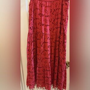 Soft Surroundings Vibrant Red Skirt